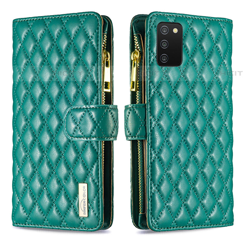 Funda de Cuero Cartera con Soporte Carcasa B12F para Samsung Galaxy A03s Verde