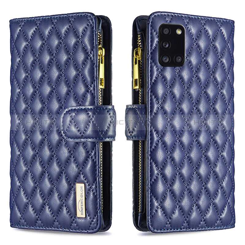 Funda de Cuero Cartera con Soporte Carcasa B12F para Samsung Galaxy A31 Azul