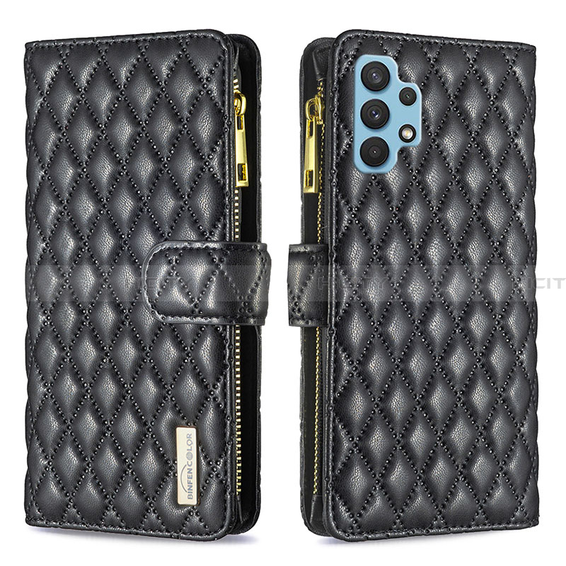 Funda de Cuero Cartera con Soporte Carcasa B12F para Samsung Galaxy A32 4G Negro