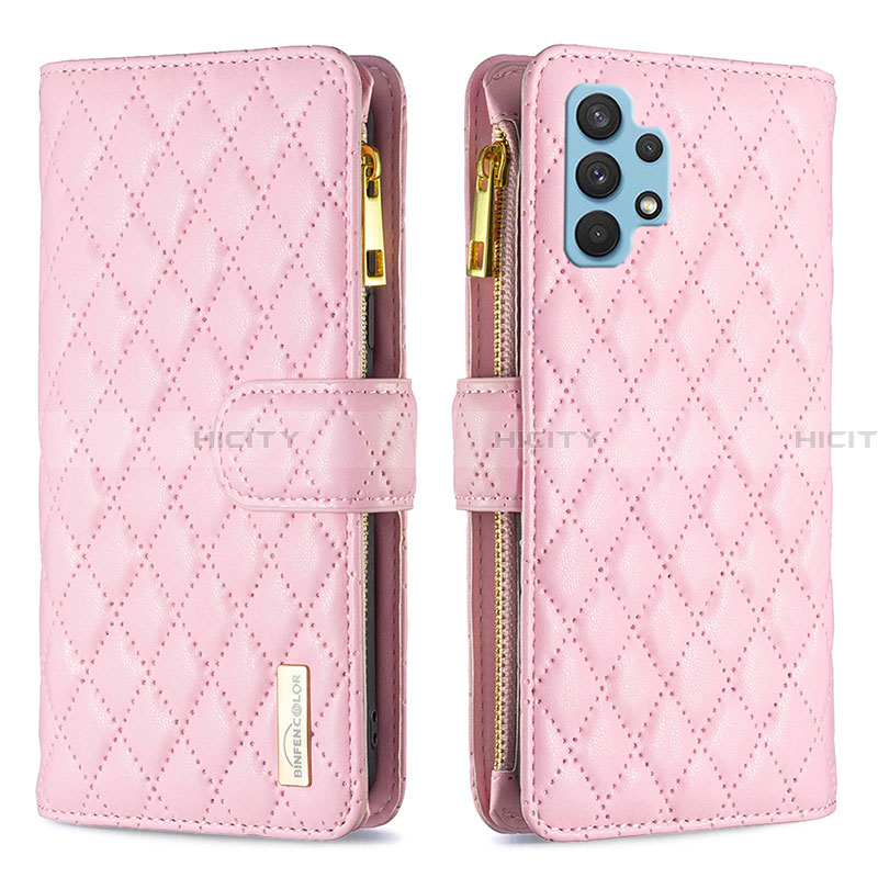 Funda de Cuero Cartera con Soporte Carcasa B12F para Samsung Galaxy A32 4G Oro Rosa