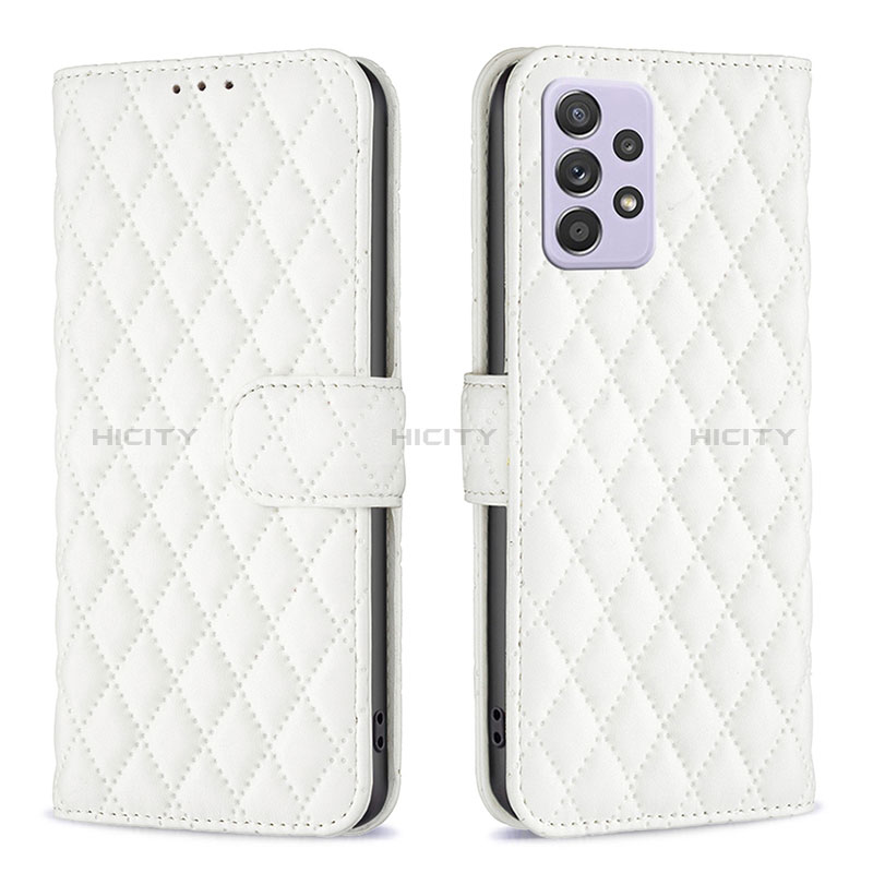 Funda de Cuero Cartera con Soporte Carcasa B12F para Samsung Galaxy A52s 5G Blanco