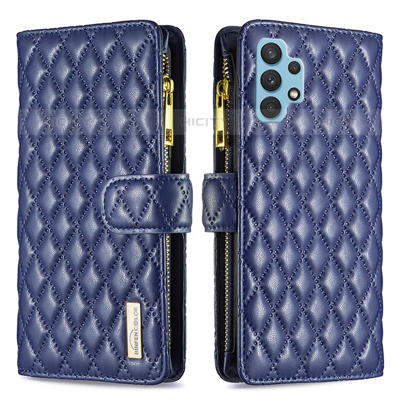 Funda de Cuero Cartera con Soporte Carcasa B12F para Samsung Galaxy M32 5G Azul