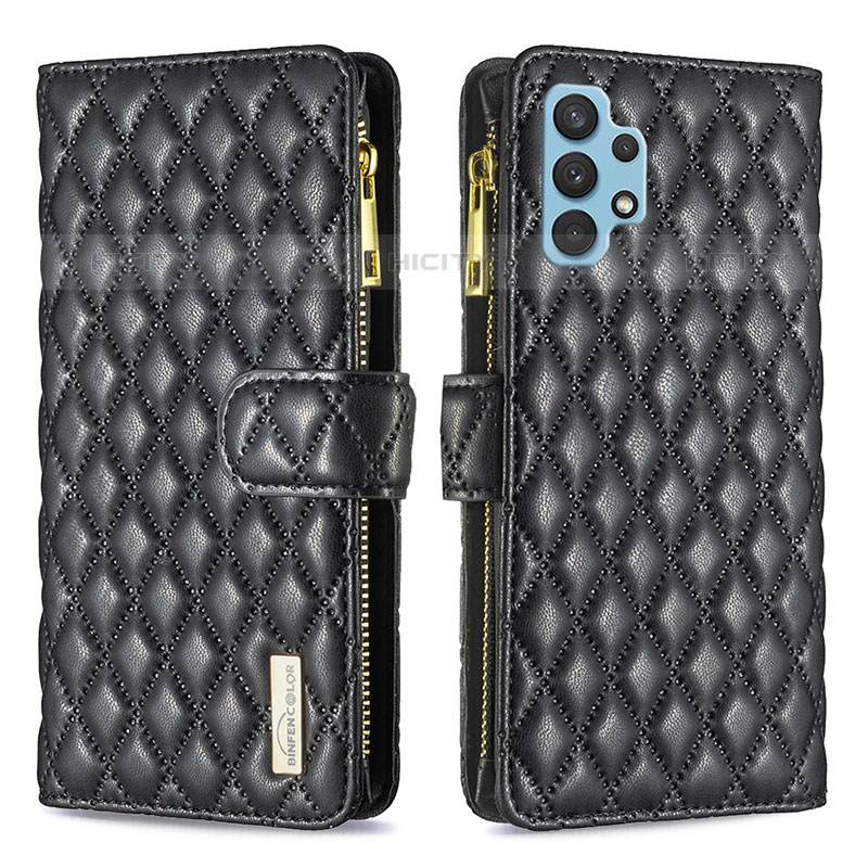 Funda de Cuero Cartera con Soporte Carcasa B12F para Samsung Galaxy M32 5G Negro