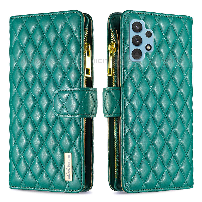 Funda de Cuero Cartera con Soporte Carcasa B12F para Samsung Galaxy M32 5G Verde