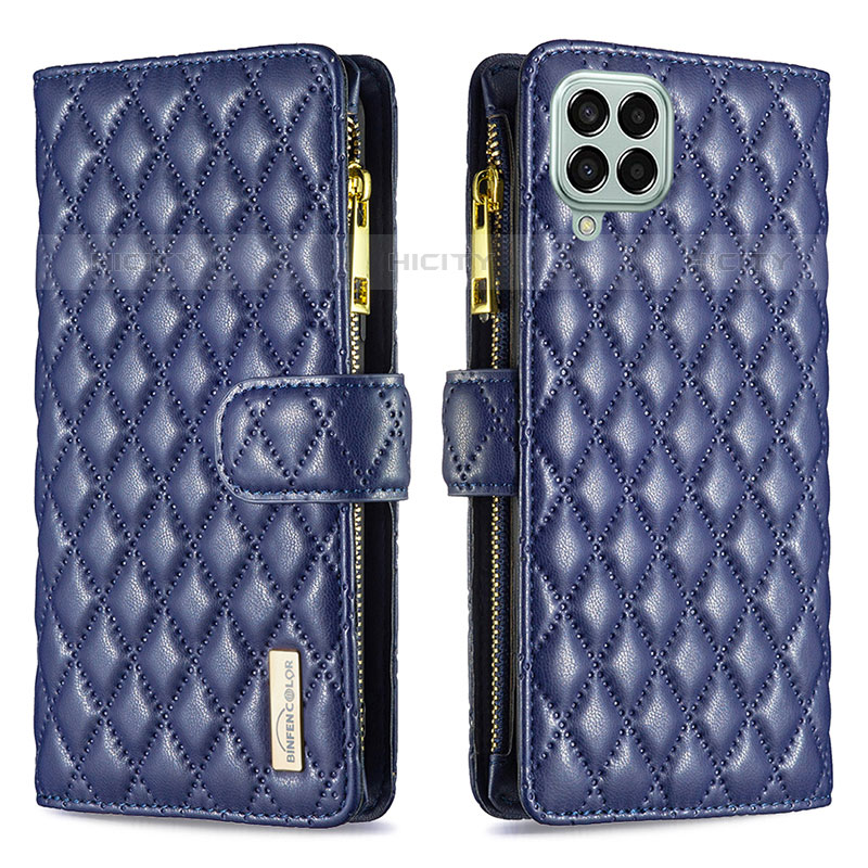 Funda de Cuero Cartera con Soporte Carcasa B12F para Samsung Galaxy M33 5G Azul