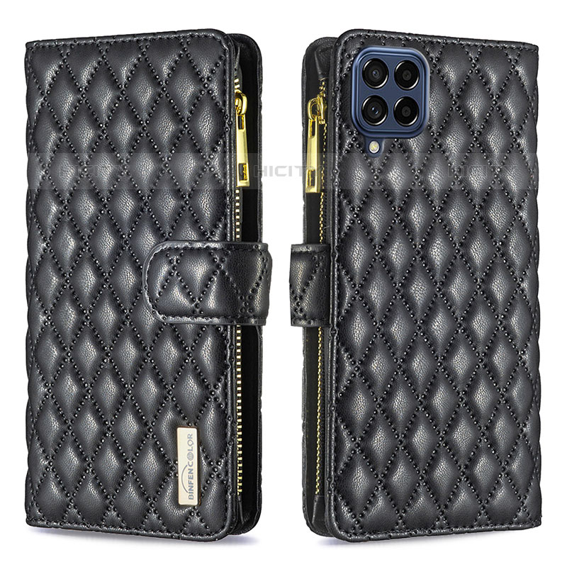 Funda de Cuero Cartera con Soporte Carcasa B12F para Samsung Galaxy M53 5G Negro