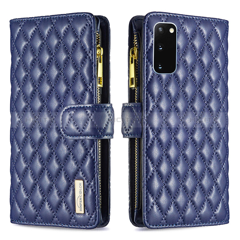 Funda de Cuero Cartera con Soporte Carcasa B12F para Samsung Galaxy S20 5G Azul