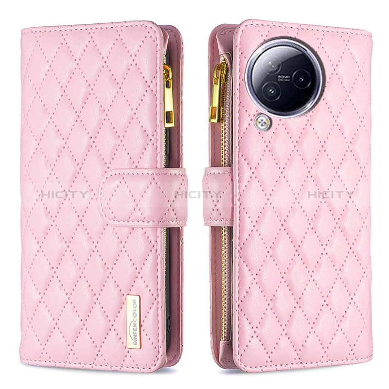 Funda de Cuero Cartera con Soporte Carcasa B12F para Xiaomi Civi 3 5G Oro Rosa