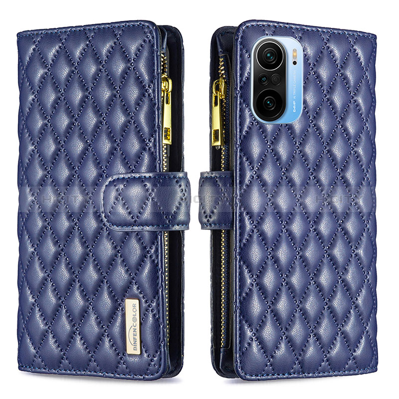 Funda de Cuero Cartera con Soporte Carcasa B12F para Xiaomi Mi 11i 5G Azul