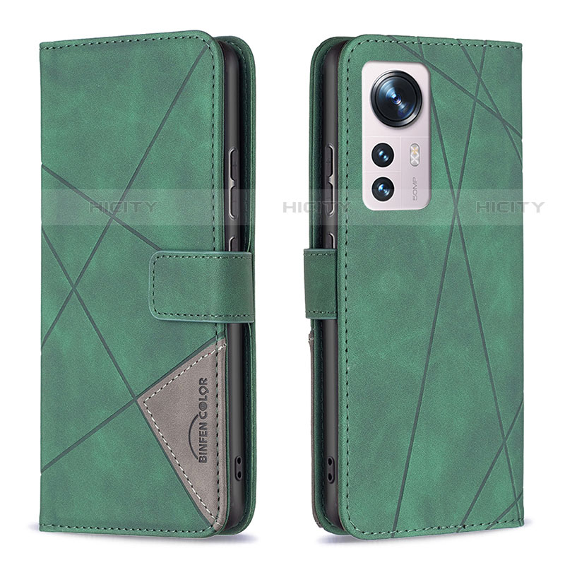 Funda de Cuero Cartera con Soporte Carcasa B12F para Xiaomi Mi 12S 5G Verde