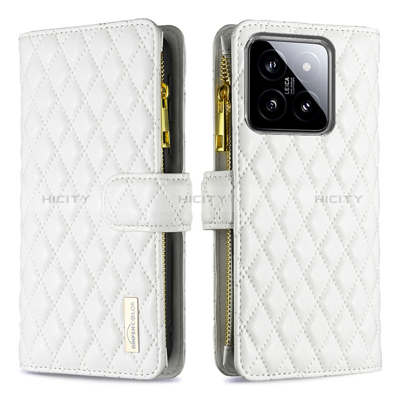 Funda de Cuero Cartera con Soporte Carcasa B12F para Xiaomi Mi 14 5G