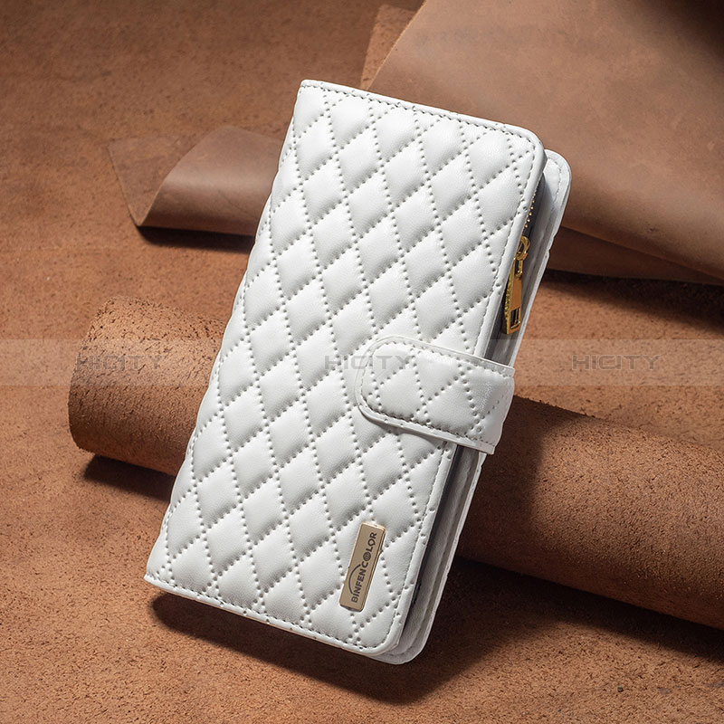 Funda de Cuero Cartera con Soporte Carcasa B12F para Xiaomi Poco C65 Blanco