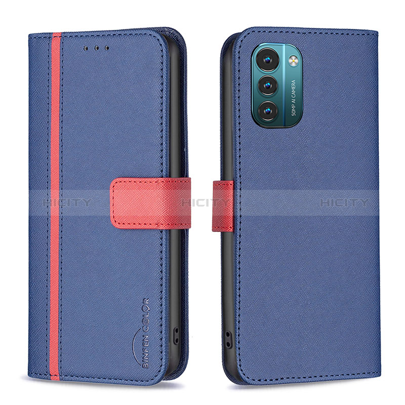 Funda de Cuero Cartera con Soporte Carcasa B13F para Nokia G21 Azul