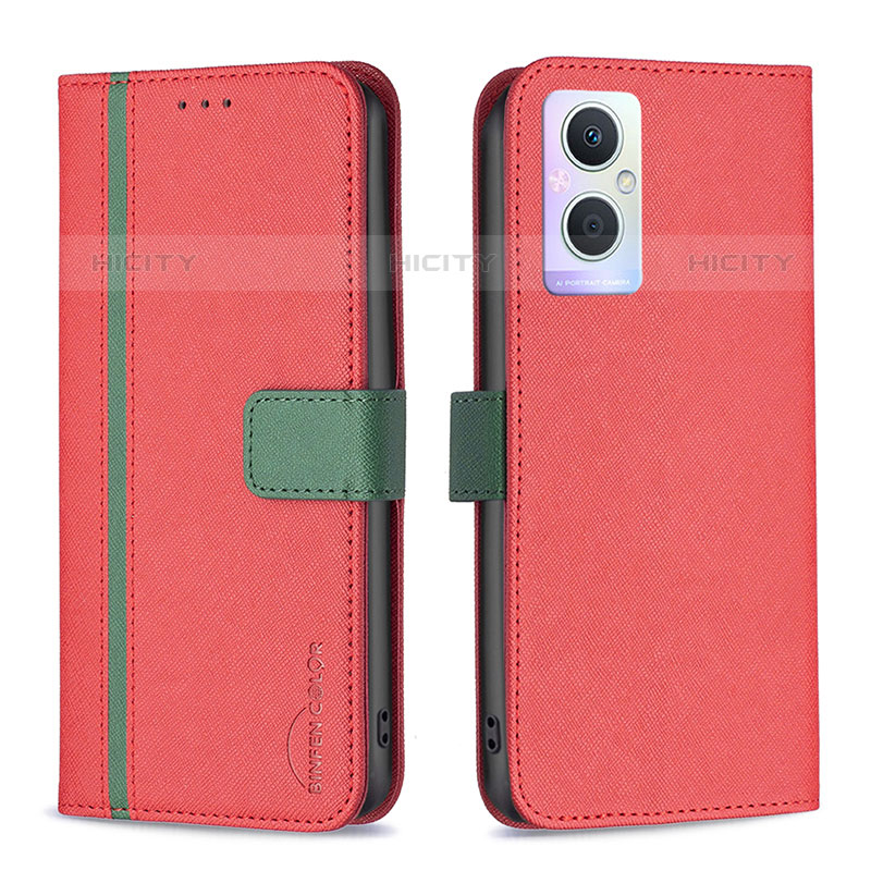 Funda de Cuero Cartera con Soporte Carcasa B13F para OnePlus Nord N20 5G Rojo