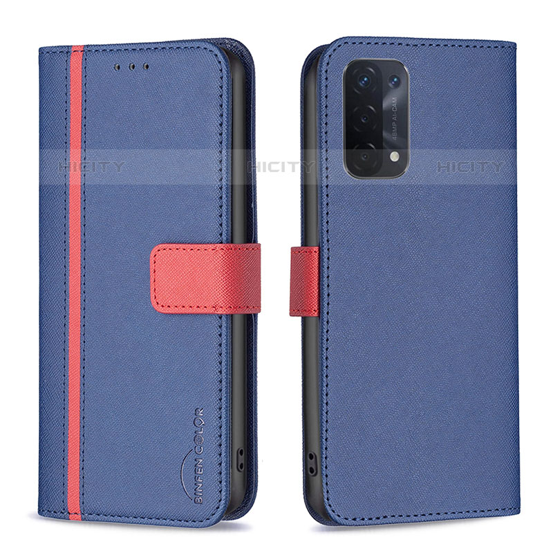 Funda de Cuero Cartera con Soporte Carcasa B13F para OnePlus Nord N200 5G Azul