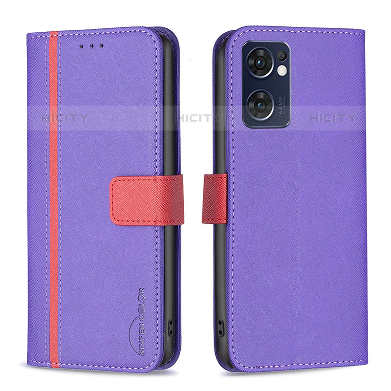 Funda de Cuero Cartera con Soporte Carcasa B13F para Oppo Reno7 5G