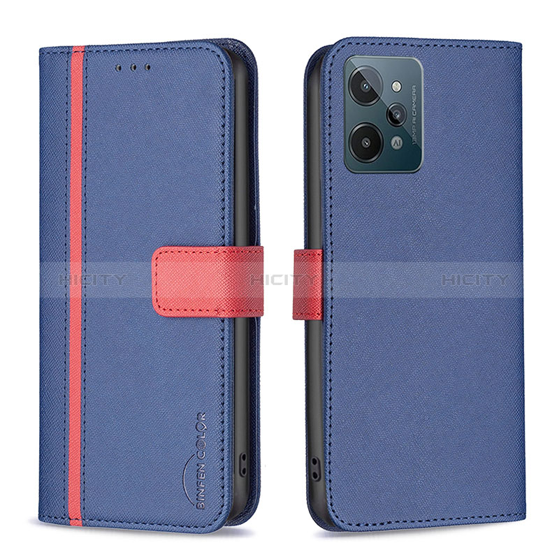 Funda de Cuero Cartera con Soporte Carcasa B13F para Realme C31 Azul