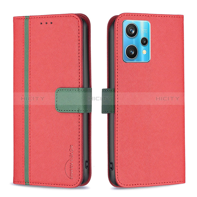 Funda de Cuero Cartera con Soporte Carcasa B13F para Realme Narzo 50 Pro 5G Rojo