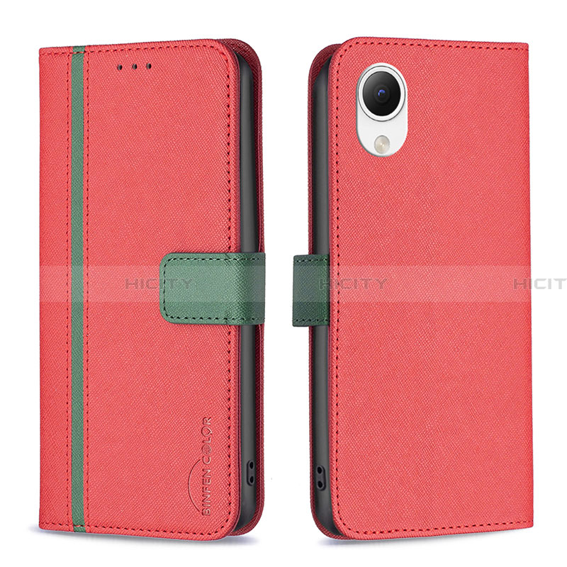 Funda de Cuero Cartera con Soporte Carcasa B13F para Samsung Galaxy A23 5G SC-56C Rojo