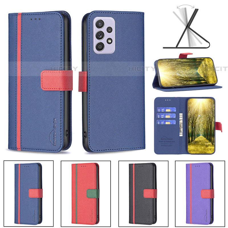 Funda de Cuero Cartera con Soporte Carcasa B13F para Samsung Galaxy A52 4G