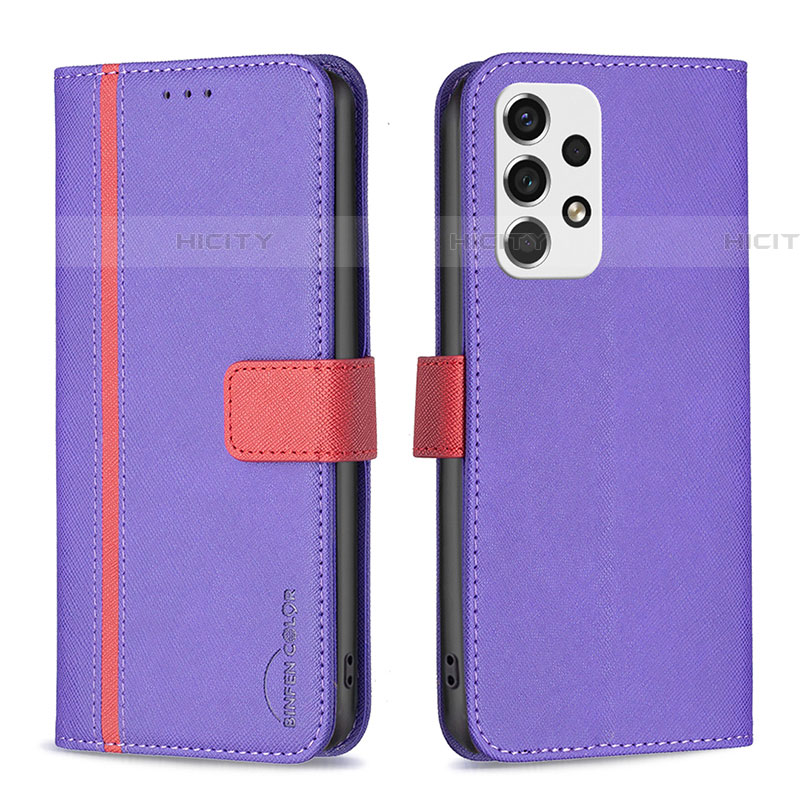 Funda de Cuero Cartera con Soporte Carcasa B13F para Samsung Galaxy A53 5G Morado