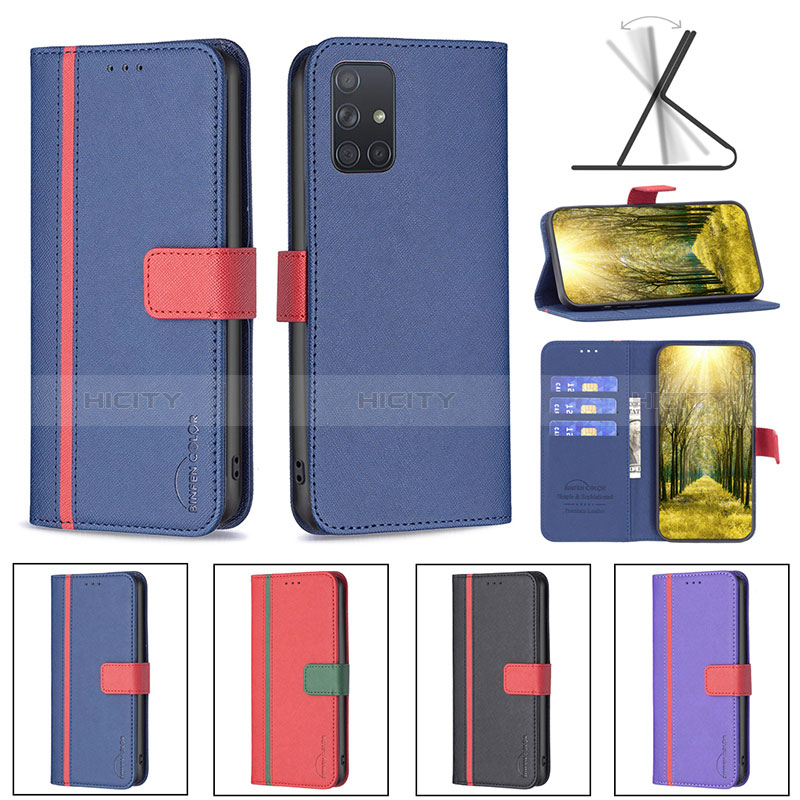 Funda de Cuero Cartera con Soporte Carcasa B13F para Samsung Galaxy A71 5G