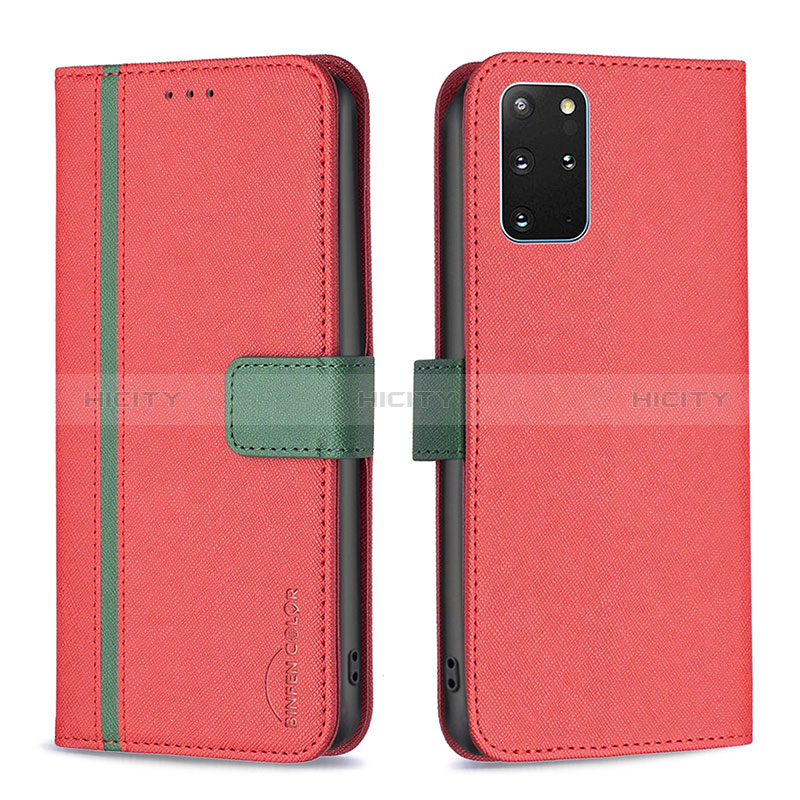 Funda de Cuero Cartera con Soporte Carcasa B13F para Samsung Galaxy S20 Plus 5G Rojo