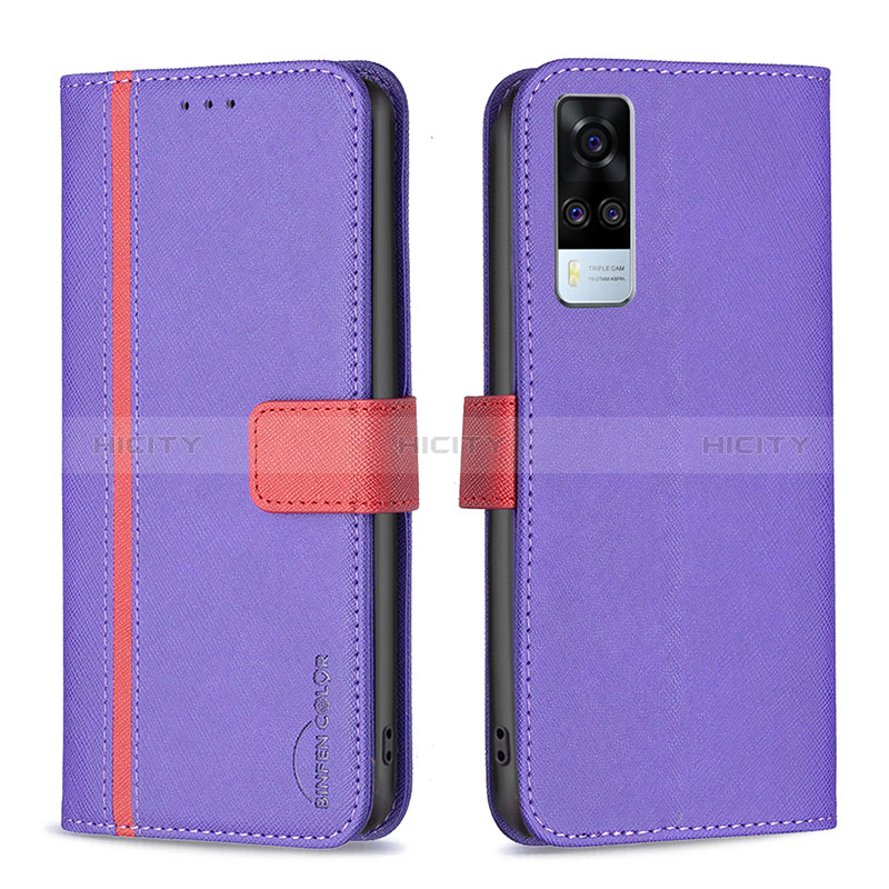 Funda de Cuero Cartera con Soporte Carcasa B13F para Vivo Y53s NFC