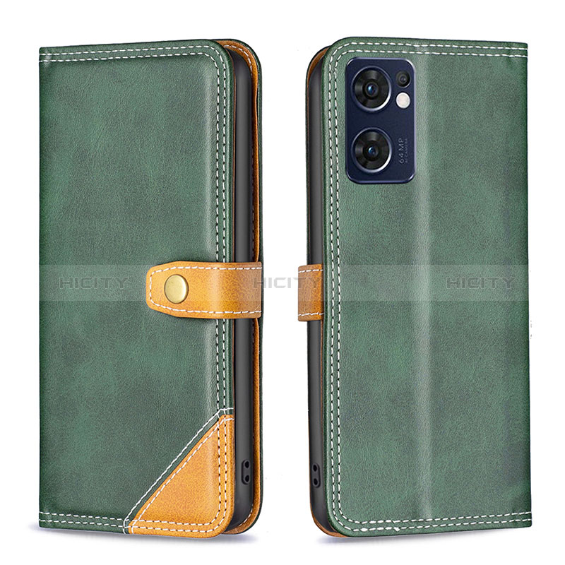 Funda de Cuero Cartera con Soporte Carcasa B14F para OnePlus Nord CE 2 5G Verde