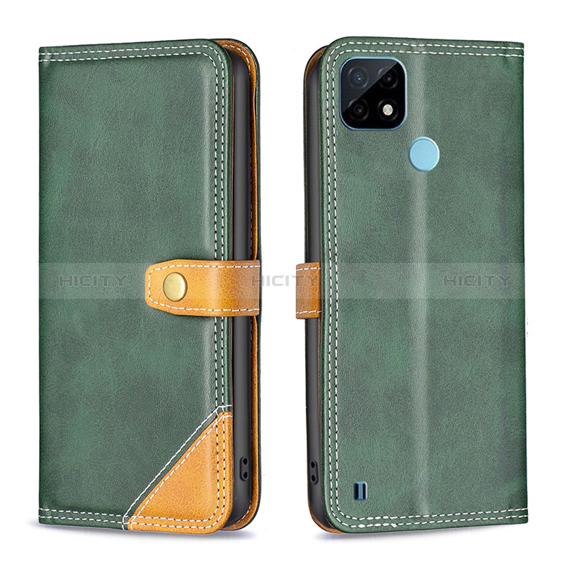 Funda de Cuero Cartera con Soporte Carcasa B14F para Realme C21