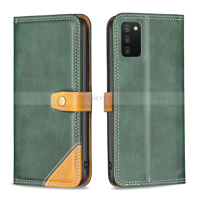 Funda de Cuero Cartera con Soporte Carcasa B14F para Samsung Galaxy A02s Verde