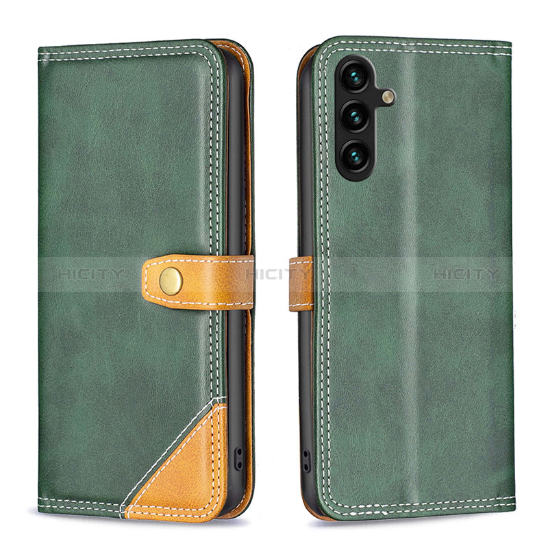 Funda de Cuero Cartera con Soporte Carcasa B14F para Samsung Galaxy A04s Verde