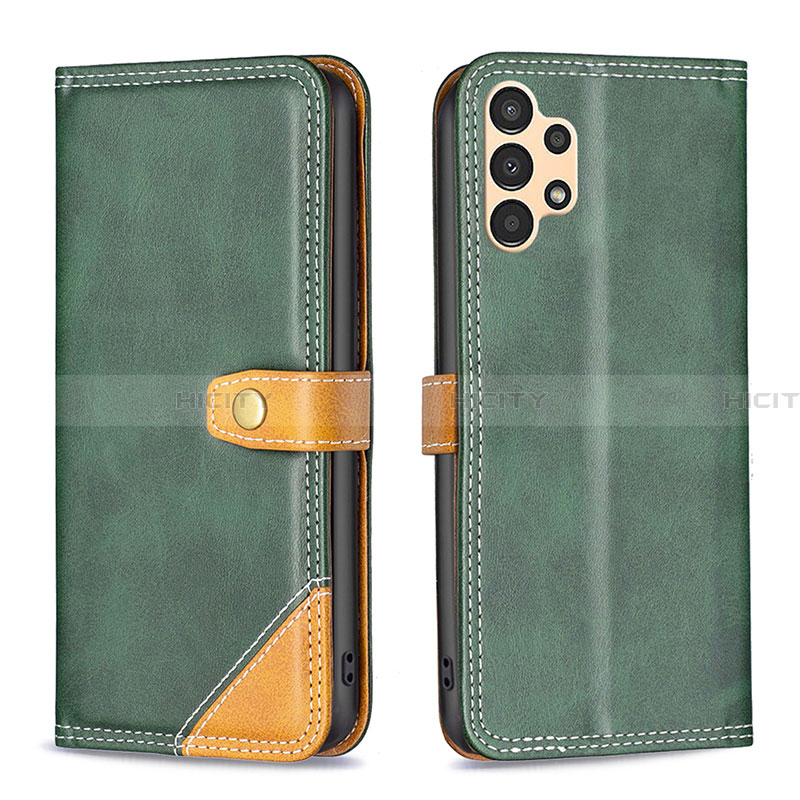 Funda de Cuero Cartera con Soporte Carcasa B14F para Samsung Galaxy A13 4G Verde