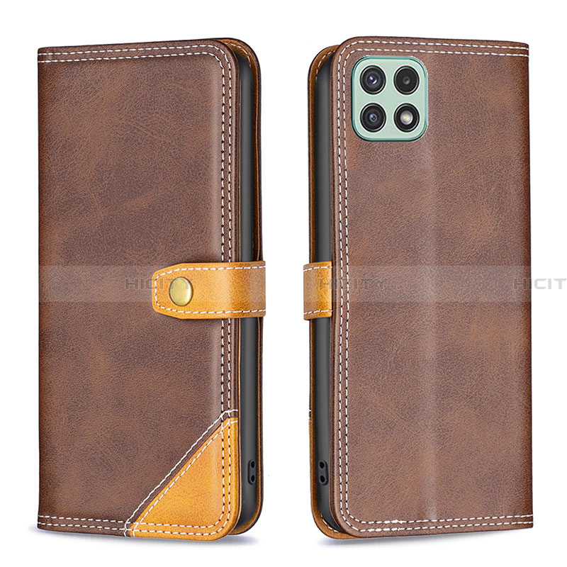 Funda de Cuero Cartera con Soporte Carcasa B14F para Samsung Galaxy A22 5G Marron