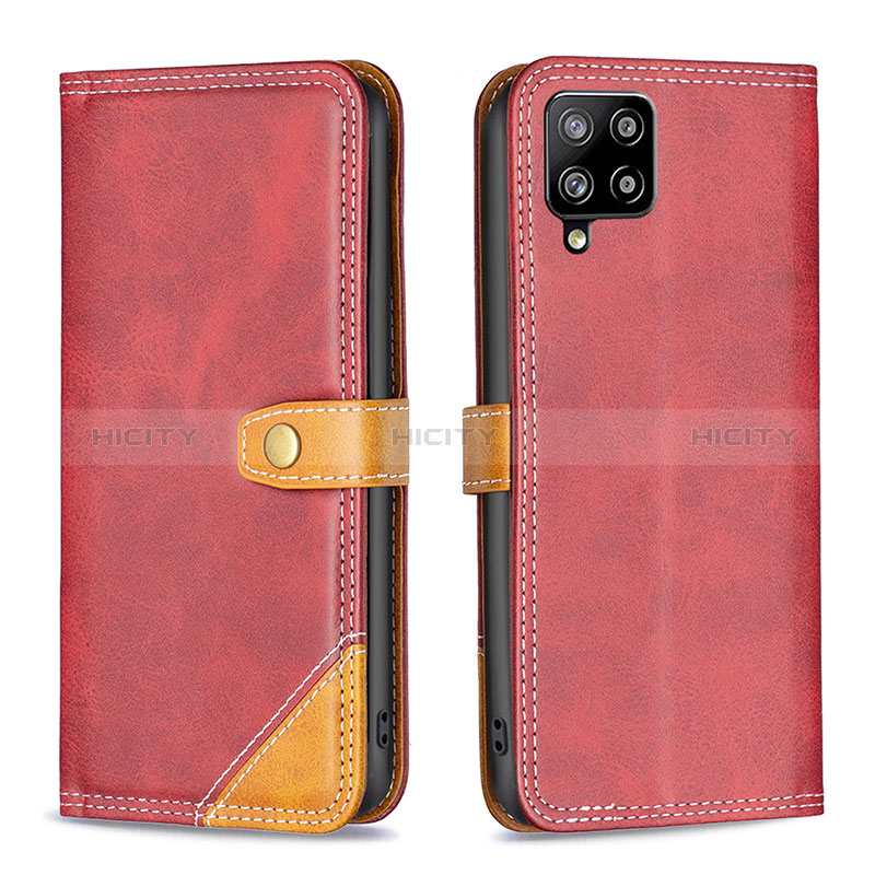 Funda de Cuero Cartera con Soporte Carcasa B14F para Samsung Galaxy A42 5G Rojo