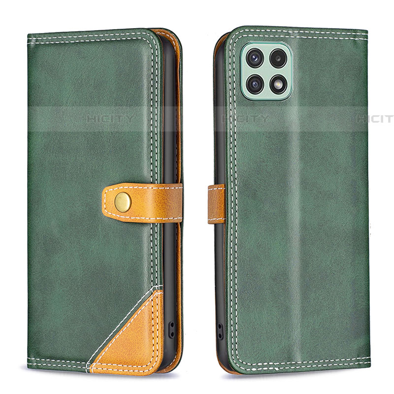 Funda de Cuero Cartera con Soporte Carcasa B14F para Samsung Galaxy F42 5G Verde