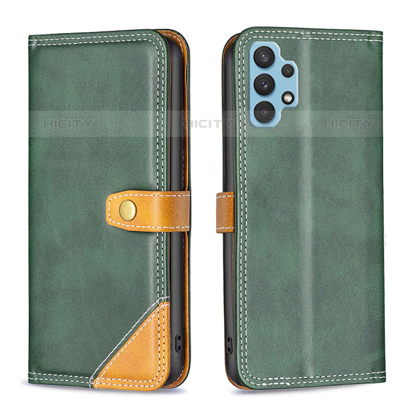 Funda de Cuero Cartera con Soporte Carcasa B14F para Samsung Galaxy M32 5G Verde