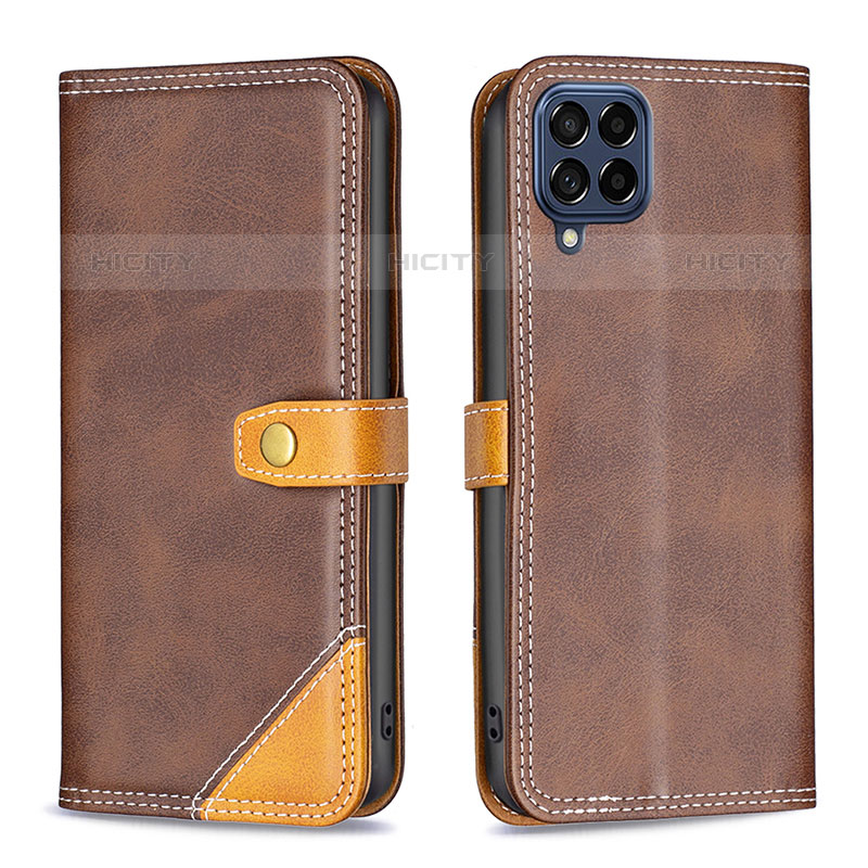 Funda de Cuero Cartera con Soporte Carcasa B14F para Samsung Galaxy M53 5G Marron