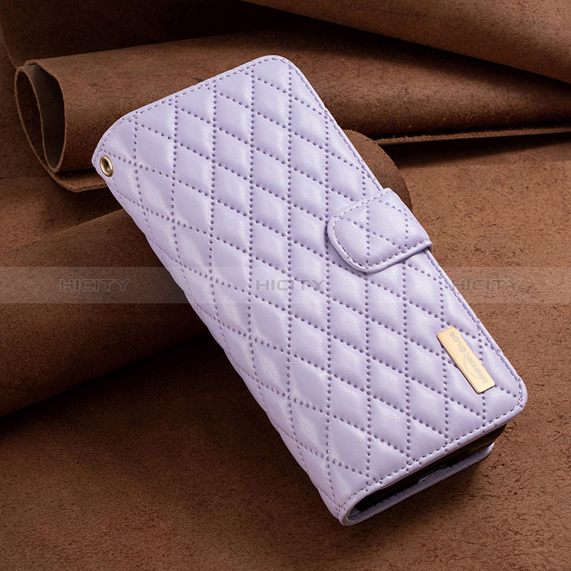 Funda de Cuero Cartera con Soporte Carcasa B14F para Samsung Galaxy Z Fold3 5G Morado