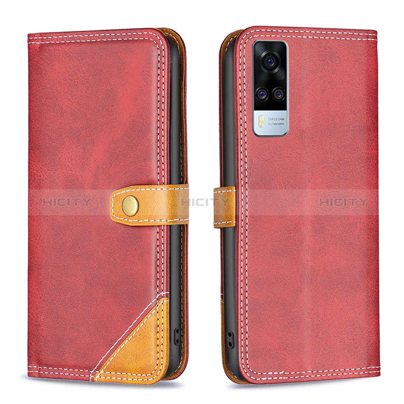 Funda de Cuero Cartera con Soporte Carcasa B14F para Vivo Y53s 4G