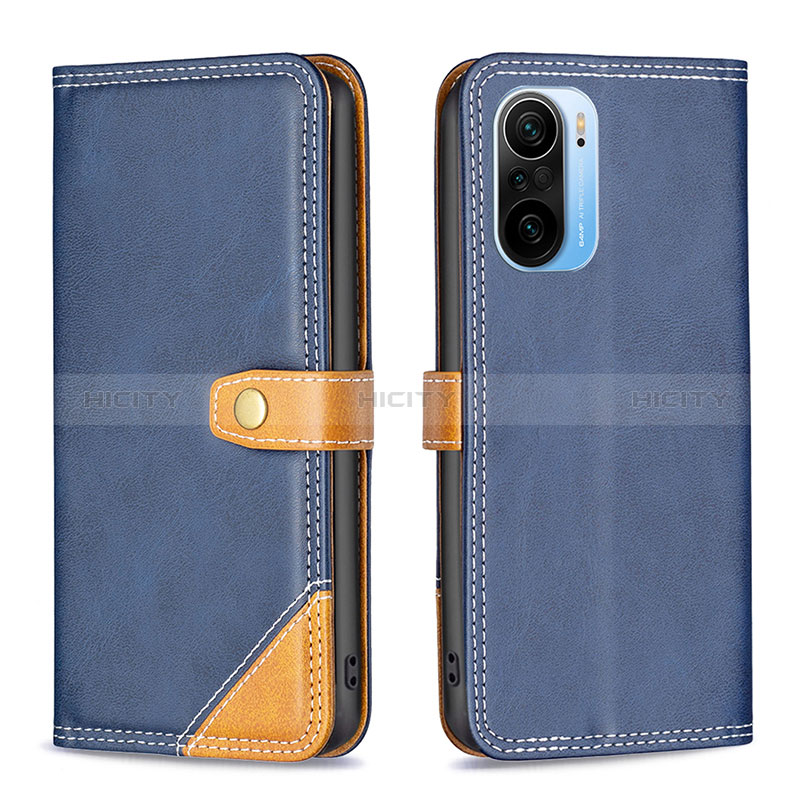 Funda de Cuero Cartera con Soporte Carcasa B14F para Xiaomi Mi 11i 5G Azul