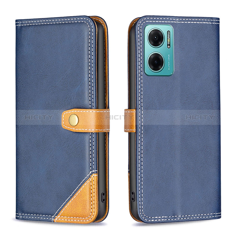 Funda de Cuero Cartera con Soporte Carcasa B14F para Xiaomi Redmi 10 Prime Plus 5G Azul