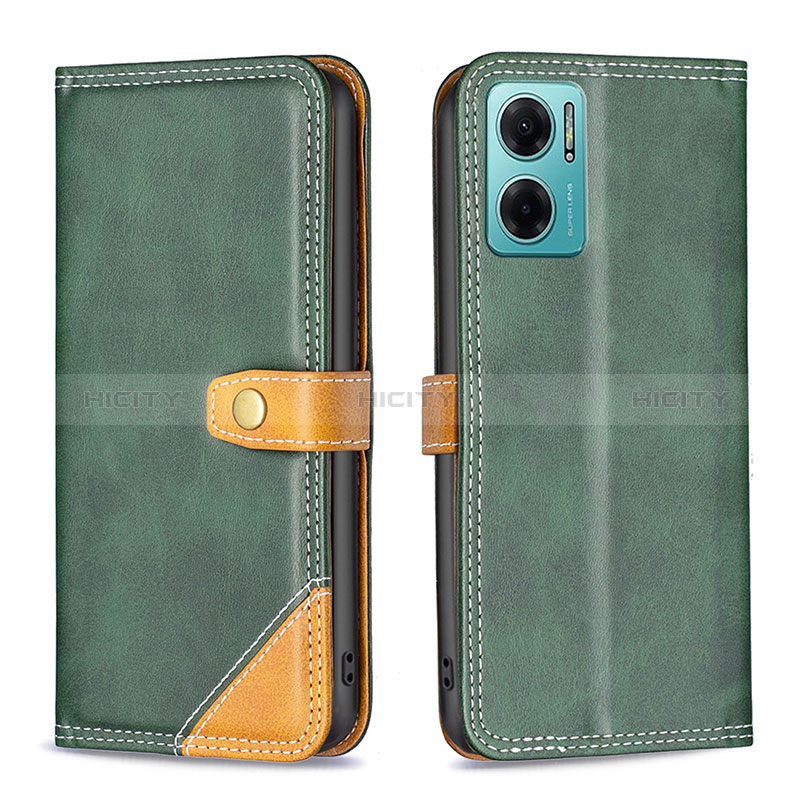 Funda de Cuero Cartera con Soporte Carcasa B14F para Xiaomi Redmi 11 Prime 5G Verde