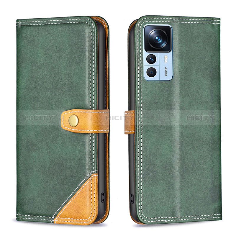 Funda de Cuero Cartera con Soporte Carcasa B14F para Xiaomi Redmi K50 Ultra 5G Verde