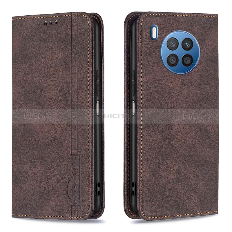 Funda de Cuero Cartera con Soporte Carcasa B15F para Huawei Honor 50 Lite Marron