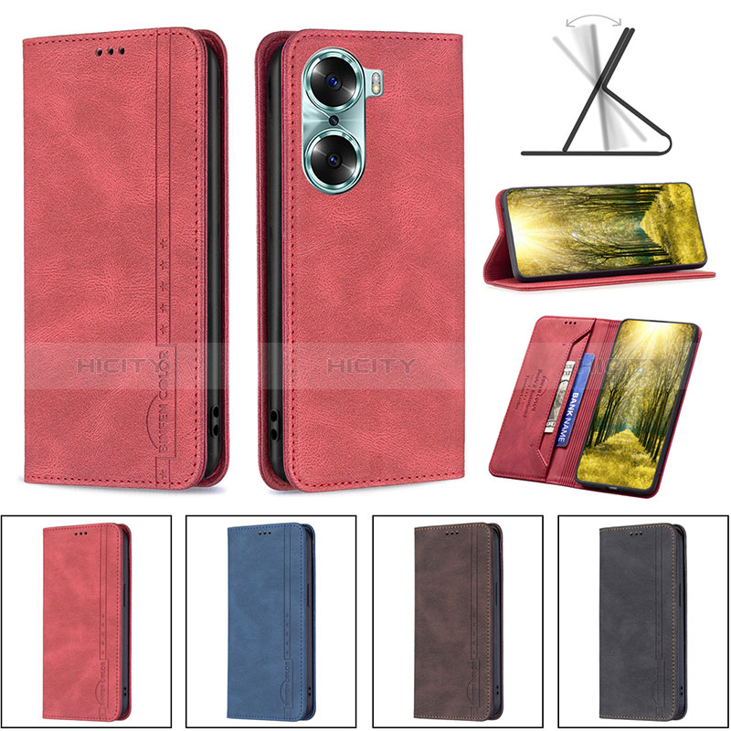 Funda de Cuero Cartera con Soporte Carcasa B15F para Huawei Honor 60 5G