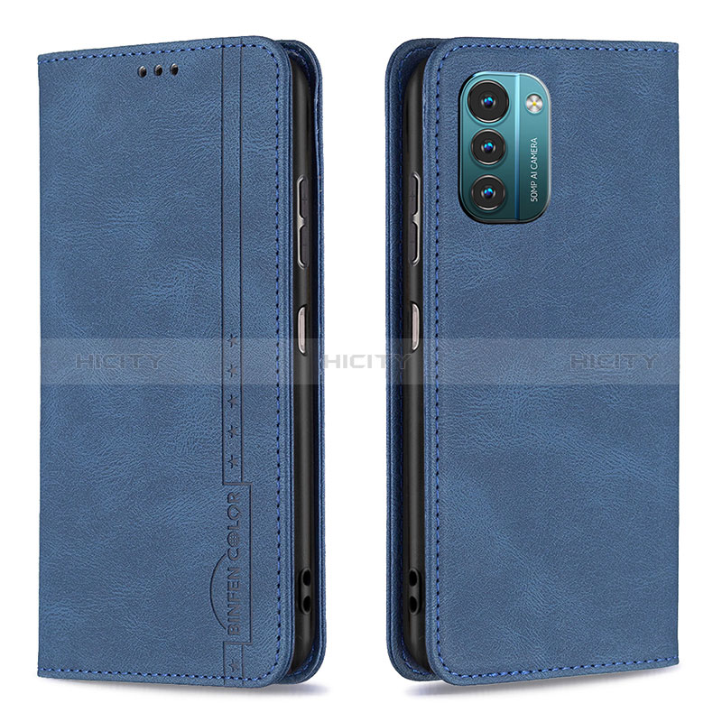 Funda de Cuero Cartera con Soporte Carcasa B15F para Nokia G21 Azul