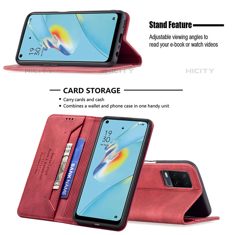 Funda de Cuero Cartera con Soporte Carcasa B15F para Oppo A54 4G