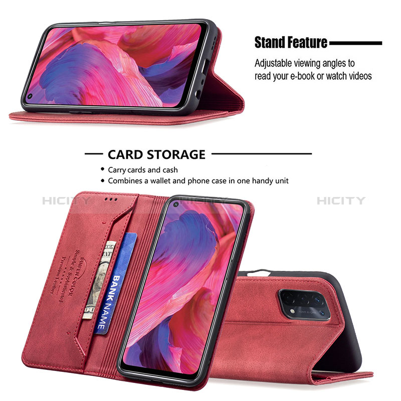 Funda de Cuero Cartera con Soporte Carcasa B15F para Oppo A54 5G