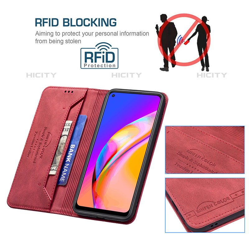 Funda de Cuero Cartera con Soporte Carcasa B15F para Oppo A95 5G